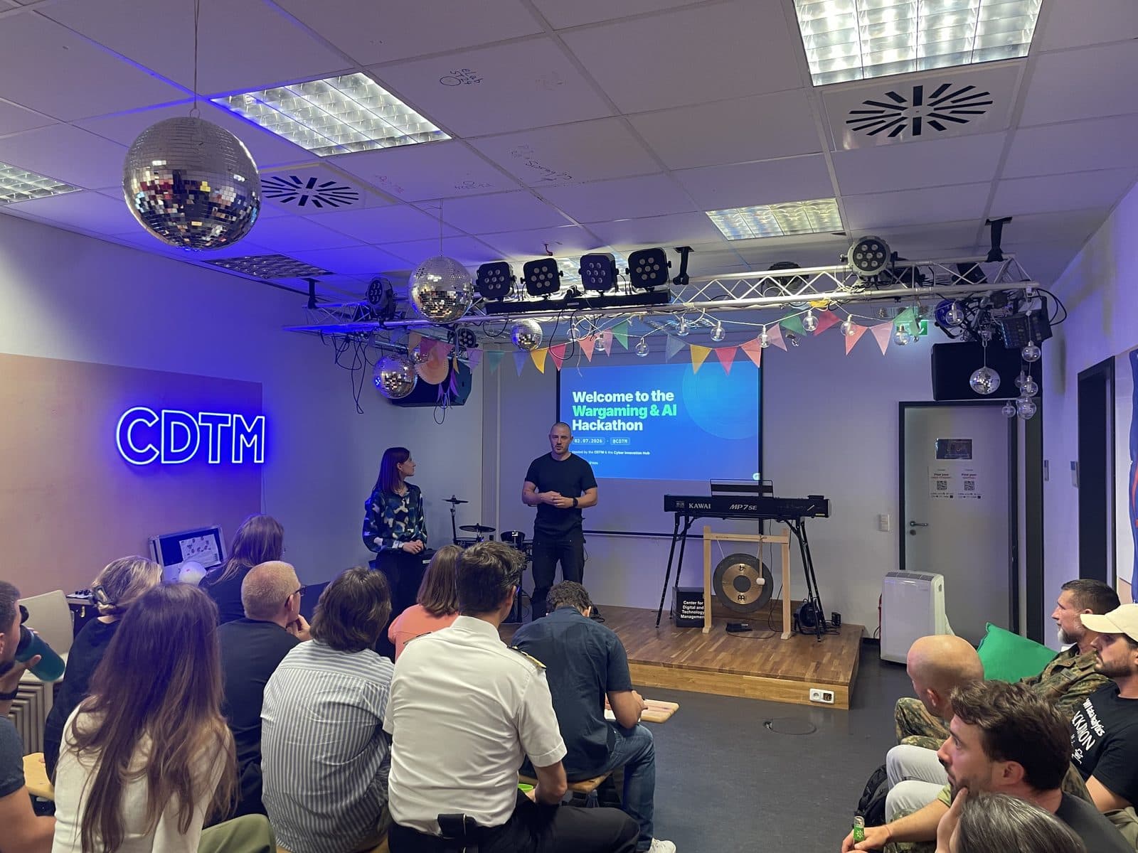 The opening of the Wargaming & AI Hackathon, an elective at the center