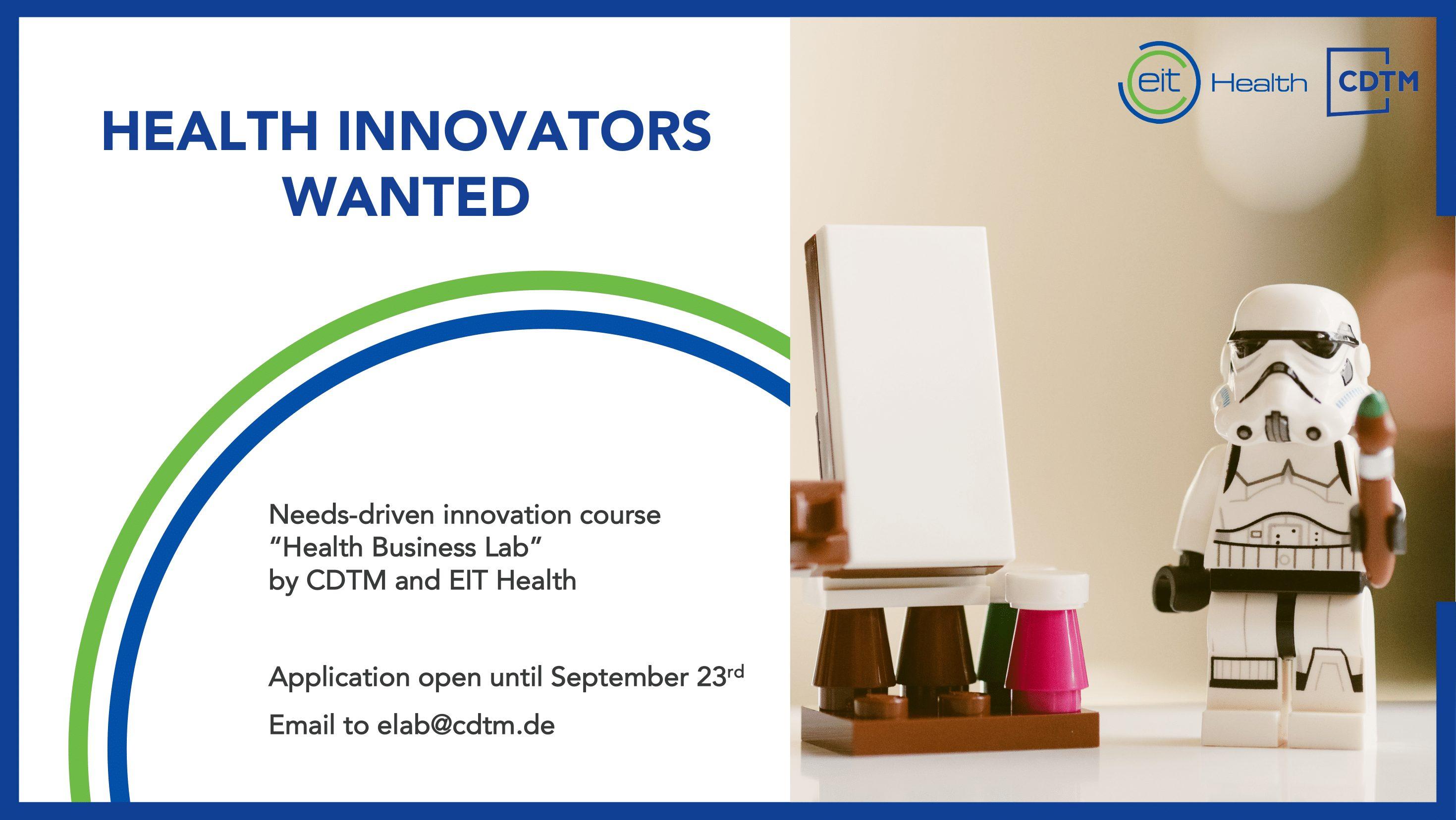 Needs-driven Innovation Course “Health Business Lab” by CDTM and EIT Health