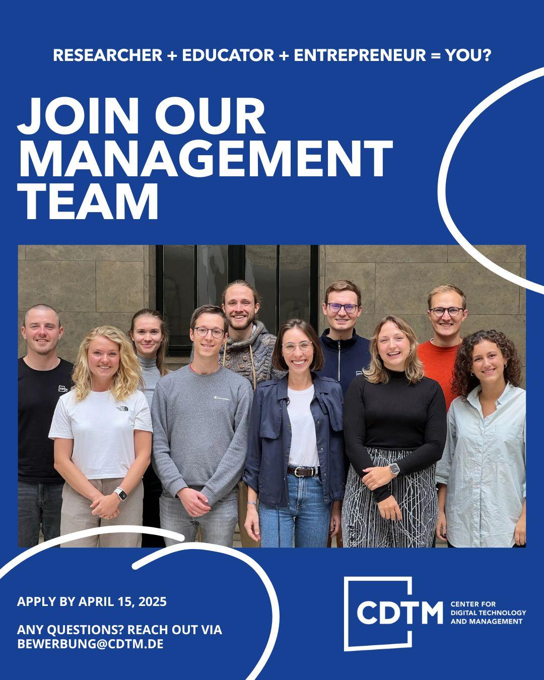 Join the CDTM Management Team – Fully Funded Doctoral Position (m/f/d)