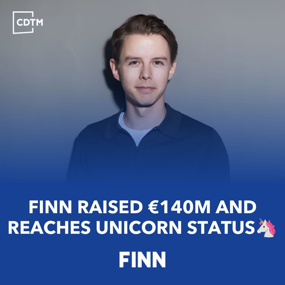 We are proud to share that FINN, co-founded by CDTM alumni Maximilian Wühr (Class of Fall