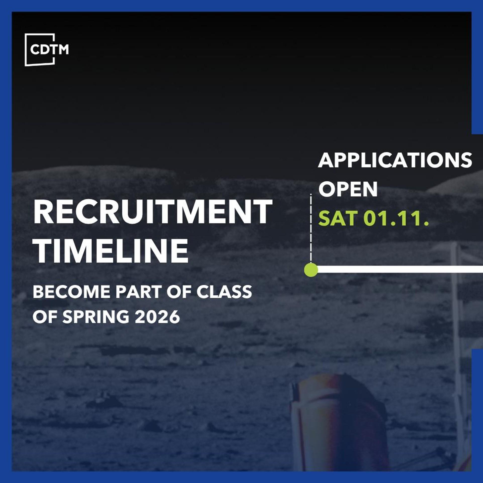 Our Application Phase for the CDTM Spring Class 2026 is now open!