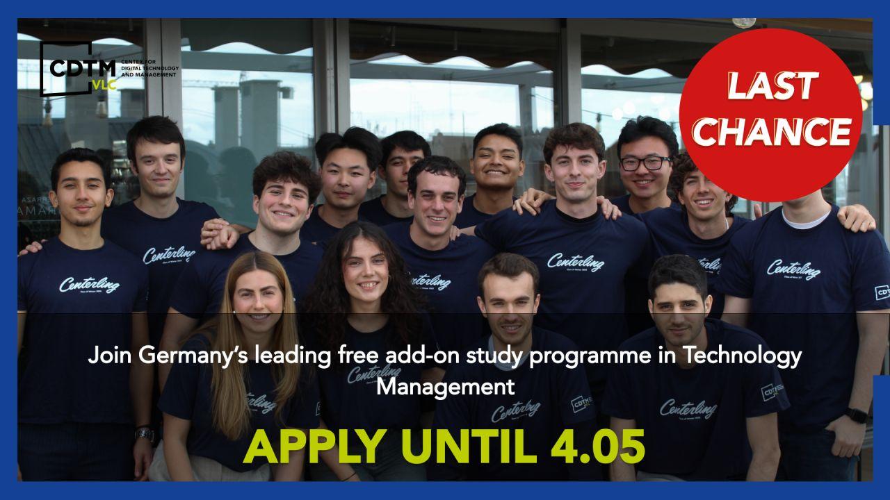 Your last chance is here. Applications close May 4th